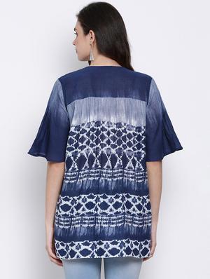 tie up neck a-line tunic - 17715485 - Standard Image - 3