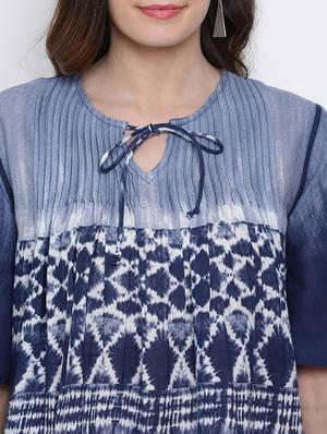 tie up neck a-line tunic - 17715485 - Standard Image - 5