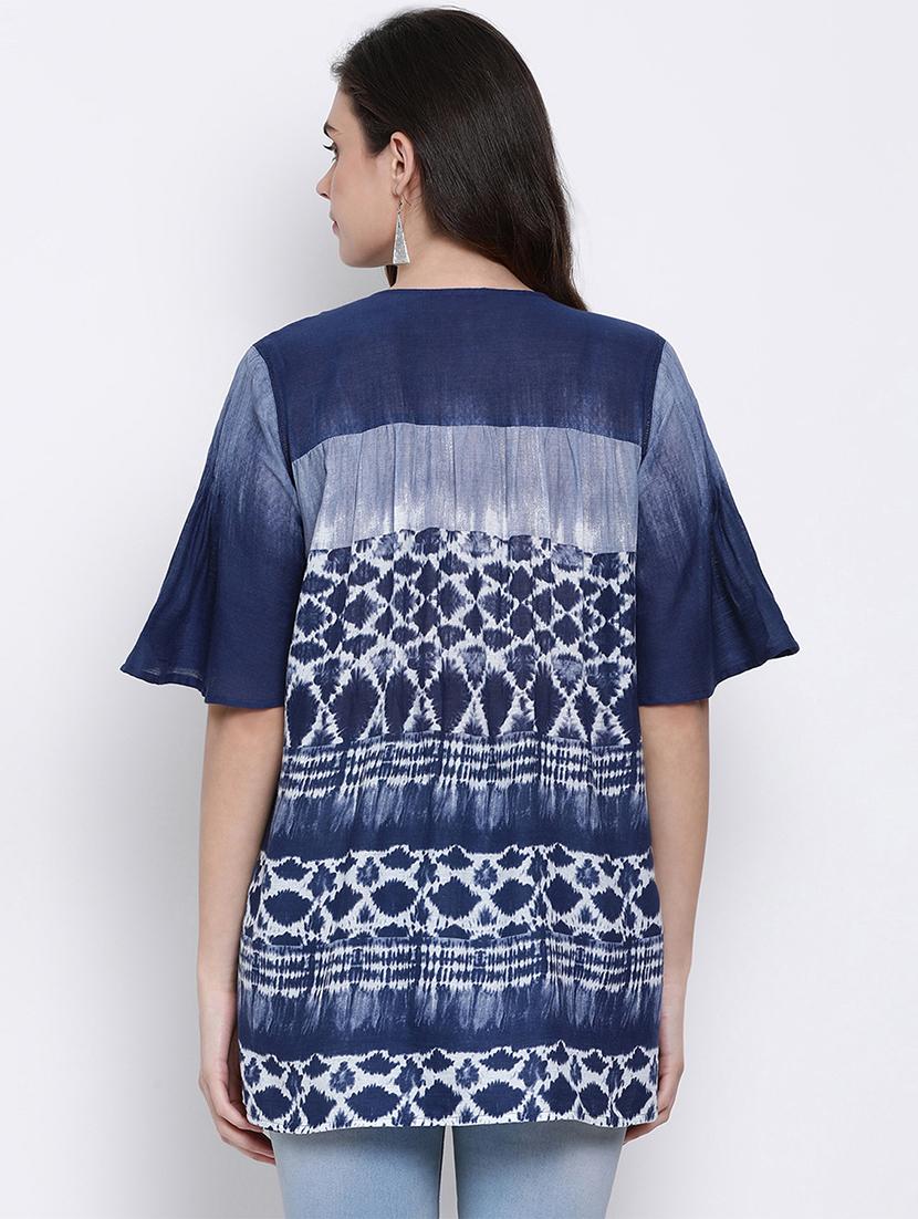 tie up neck a-line tunic - 17715485 - Zoom Image - 3