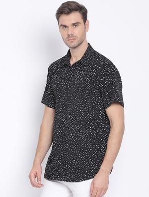 black polka dots casual shirt - 17715491 - Standard Image - 2