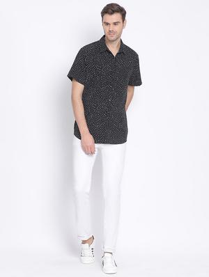 black polka dots casual shirt - 17715491 - Standard Image - 4