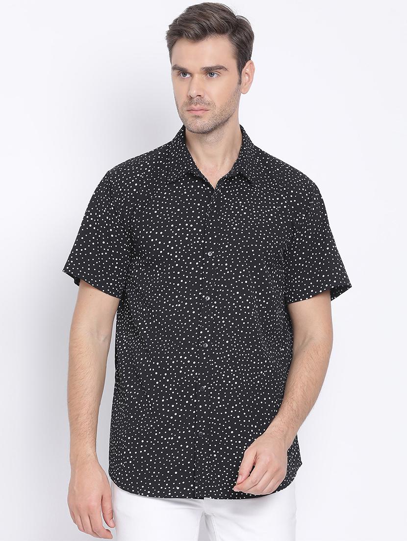 black polka dots casual shirt - 17715491 - Zoom Image - 1