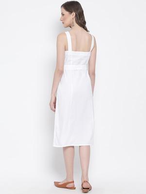 white cotton aline dress - 17715546 - Standard Image - 3