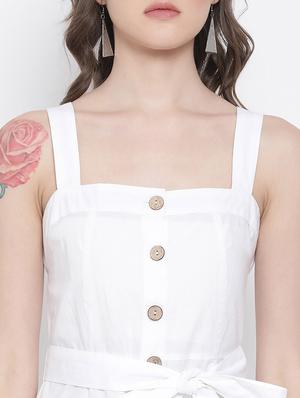 white cotton aline dress - 17715546 - Standard Image - 4