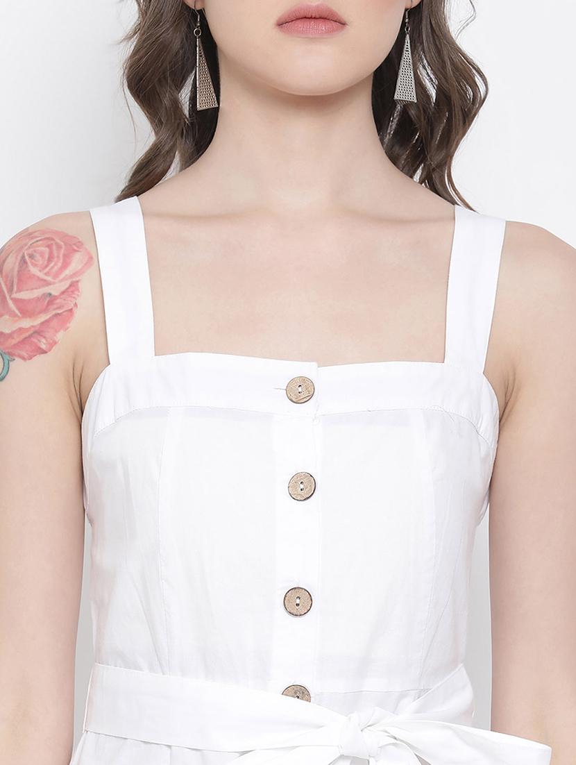 white cotton aline dress - 17715546 - Zoom Image - 4