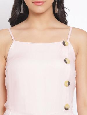 peach solid 3/4 jumpsuit - 17715552 - Standard Image - 4