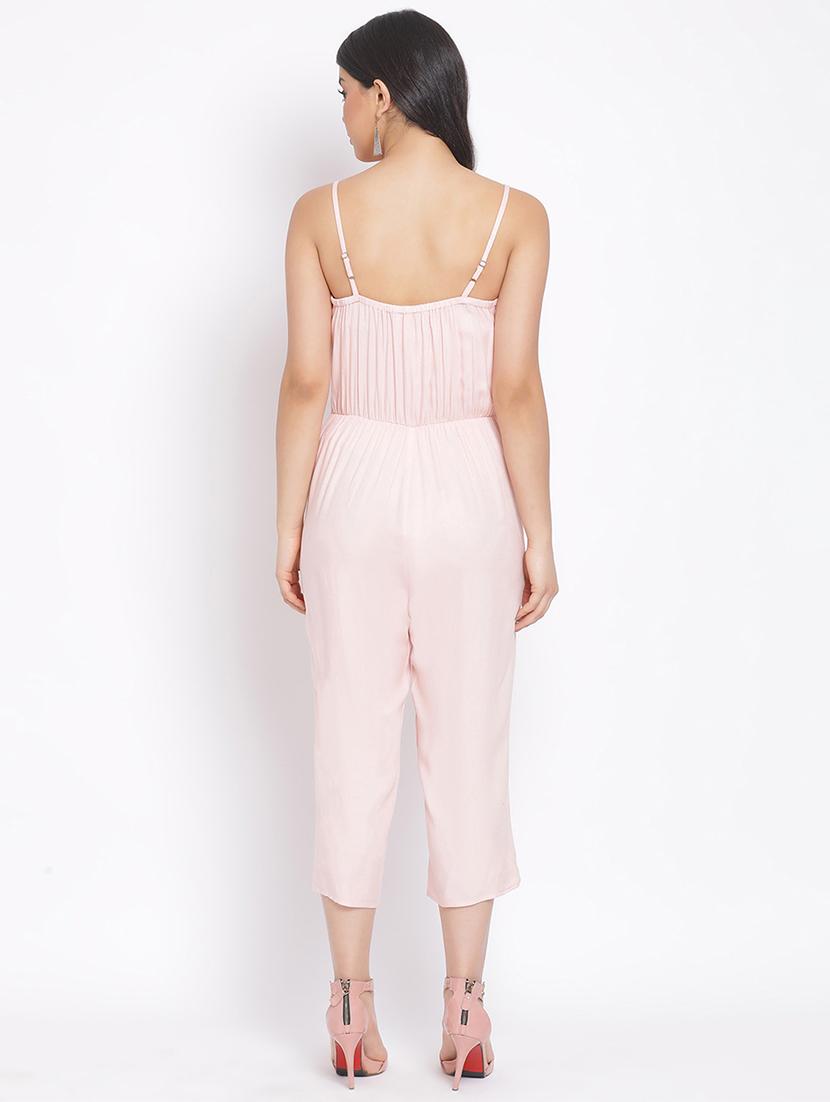 peach solid 3/4 jumpsuit - 17715552 - Zoom Image - 3