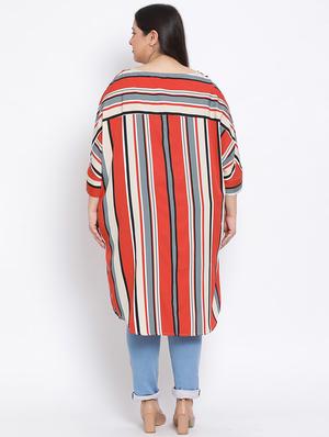 striped plus a-line tunic - 17715589 - Standard Image - 3