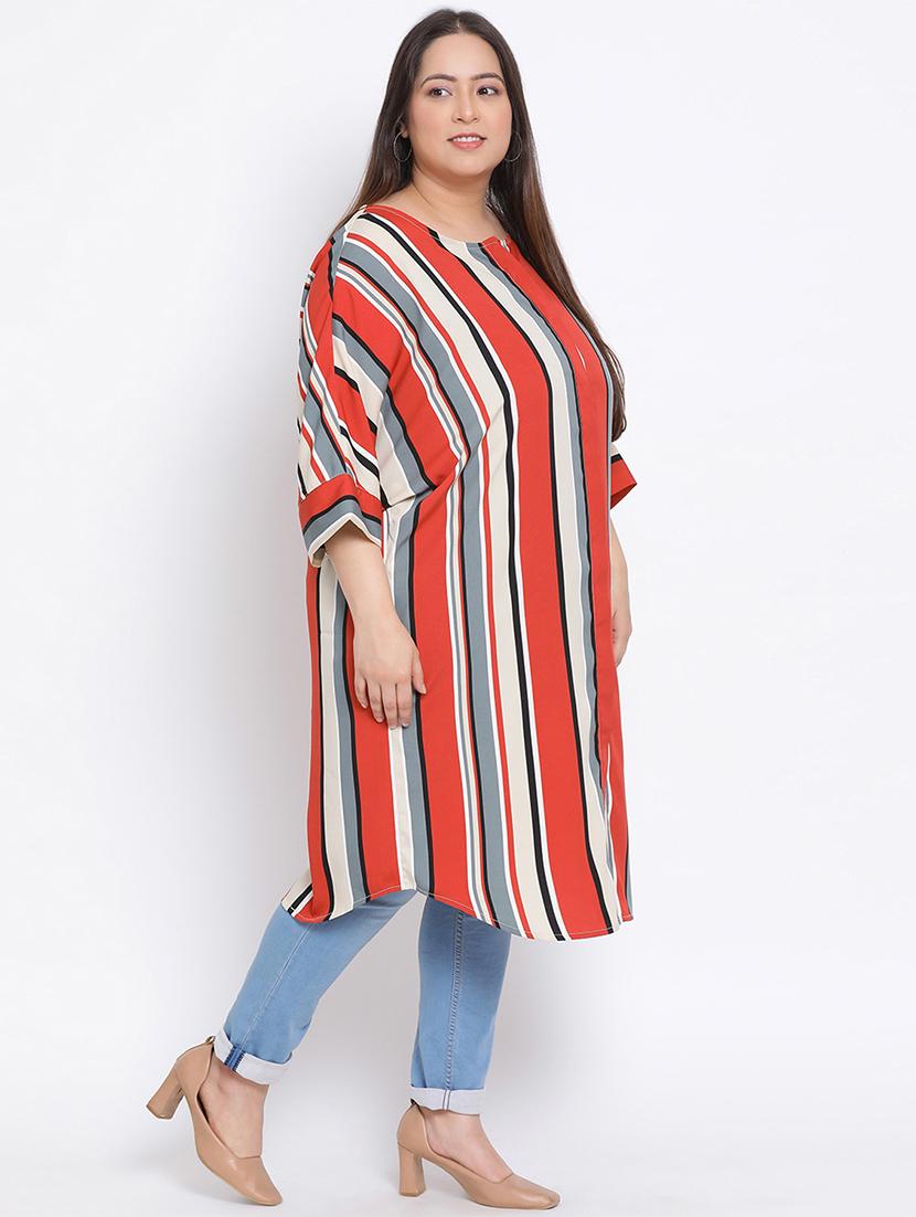 striped plus a-line tunic - 17715589 - Zoom Image - 2
