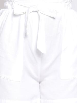 white cotton hot pants shorts - 17715596 - Standard Image - 5