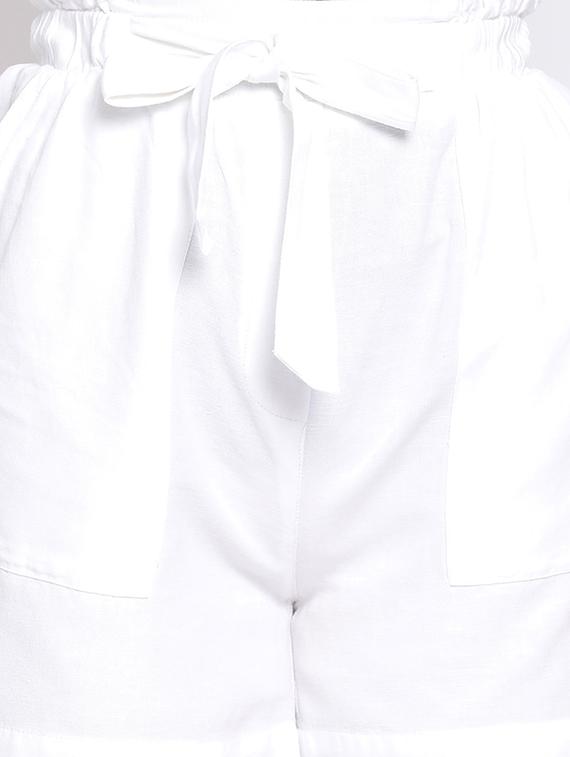 white cotton hot pants shorts - 17715596 - Zoom Image - 5