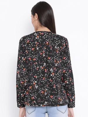 mandarin neck floral shirt - 17715600 - Standard Image - 3