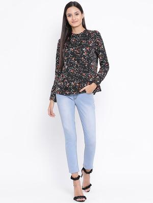mandarin neck floral shirt - 17715600 - Standard Image - 4