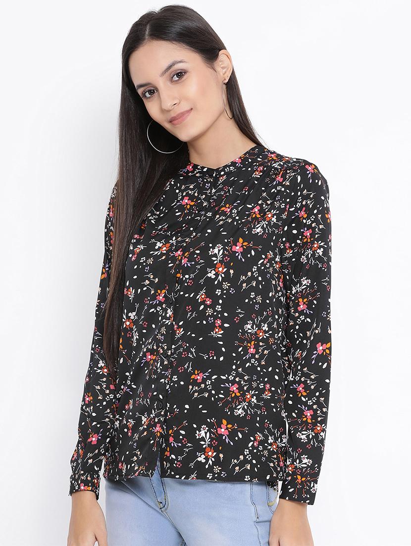 mandarin neck floral shirt - 17715600 - Zoom Image - 2