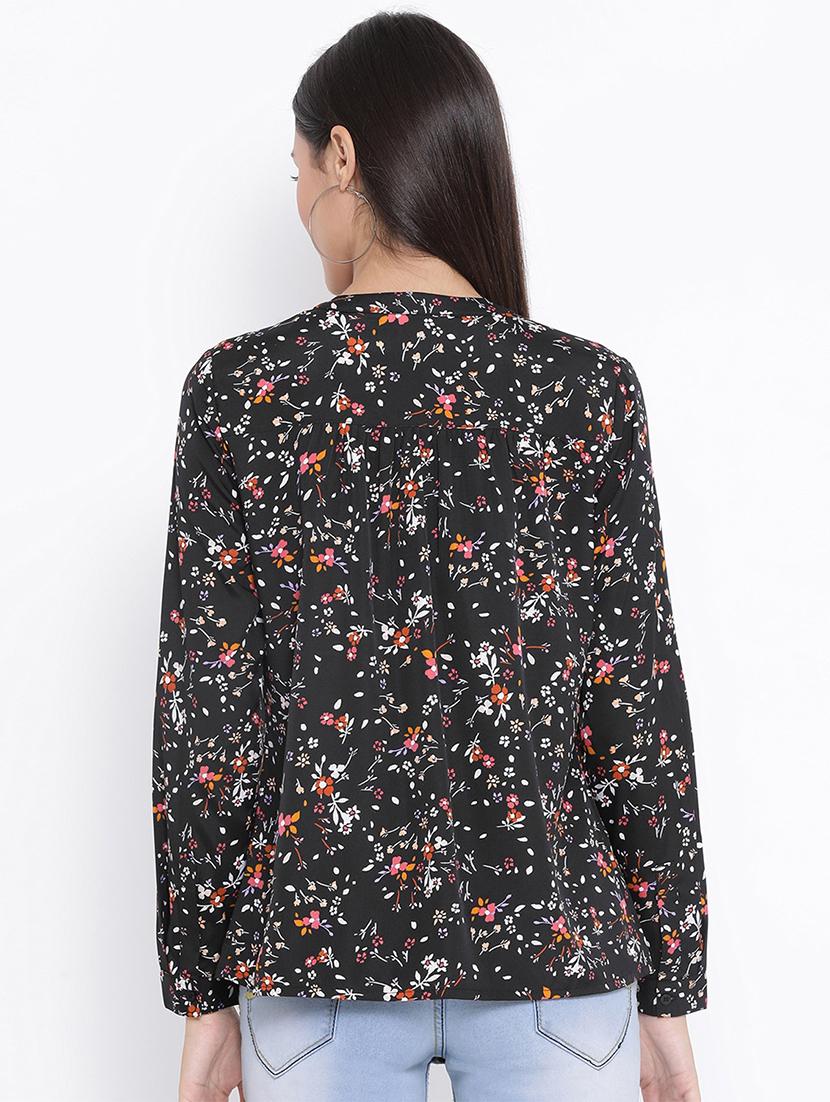 mandarin neck floral shirt - 17715600 - Zoom Image - 3