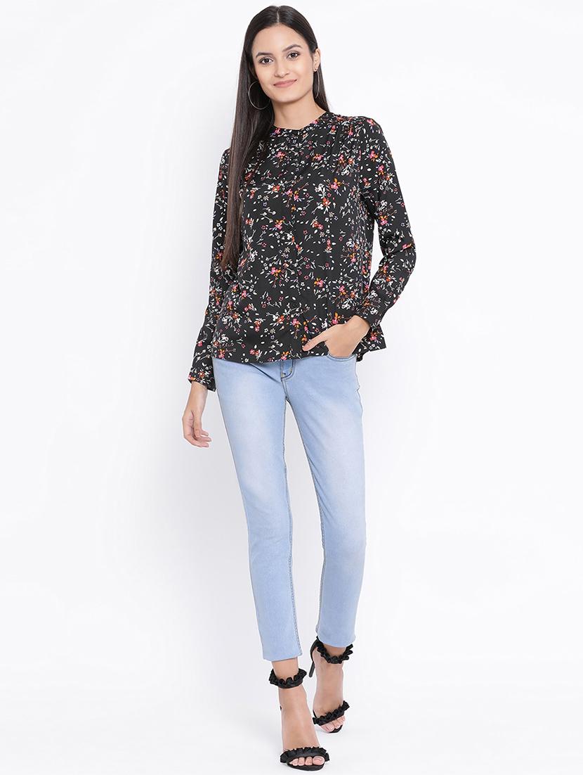 mandarin neck floral shirt - 17715600 - Zoom Image - 4