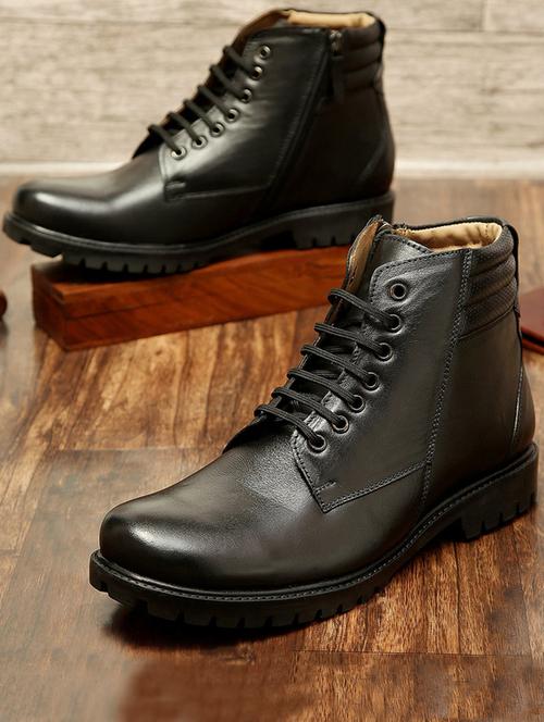 black leather lace up boots - 17715622 - Very Small Image - 1