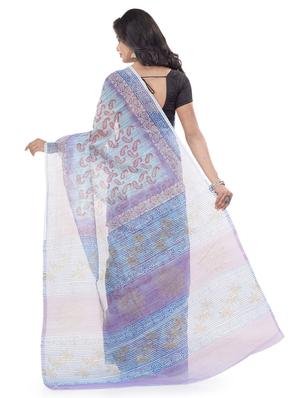 sky blue cotton silk kota doria saree - 17715662 - Standard Image - 2