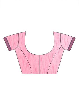 pink cotton handloom saree with blouse - 17715676 - Standard Image - 3