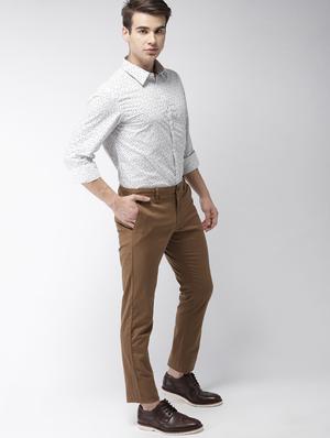 brown solid chinos - 17716054 - Standard Image - 4