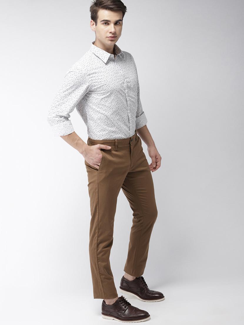 brown solid chinos - 17716054 - Zoom Image - 4