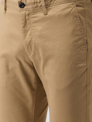 beige solid chinos - 17716057 - Standard Image - 5