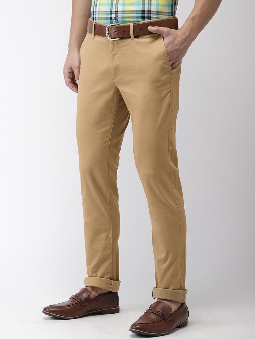 beige solid chinos - 17716057 - Zoom Image - 2