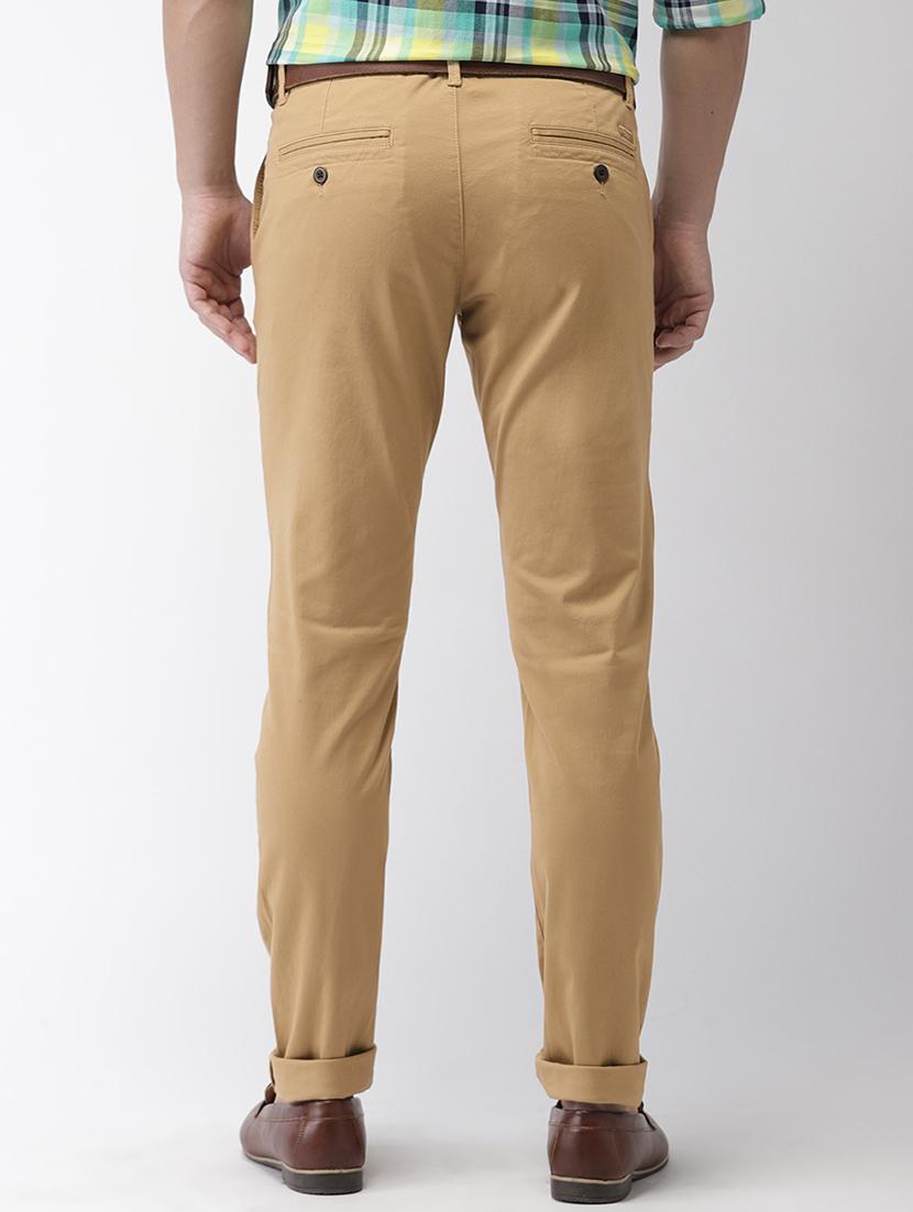 beige solid chinos - 17716057 - Zoom Image - 3