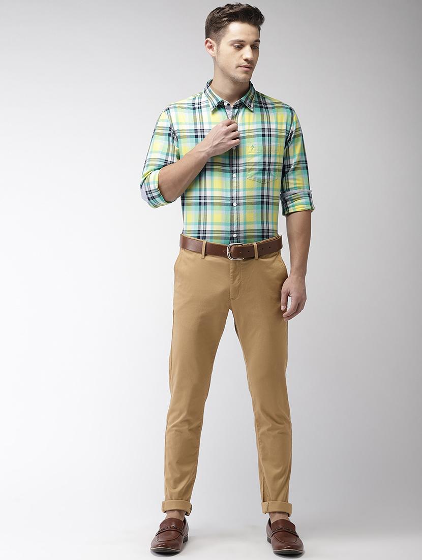 beige solid chinos - 17716057 - Zoom Image - 4