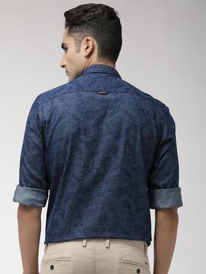 blue printed casual shirt - 17717011 - Standard Image - 3