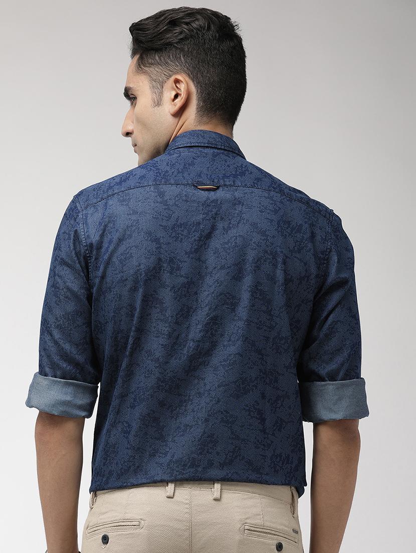 blue printed casual shirt - 17717011 - Zoom Image - 3