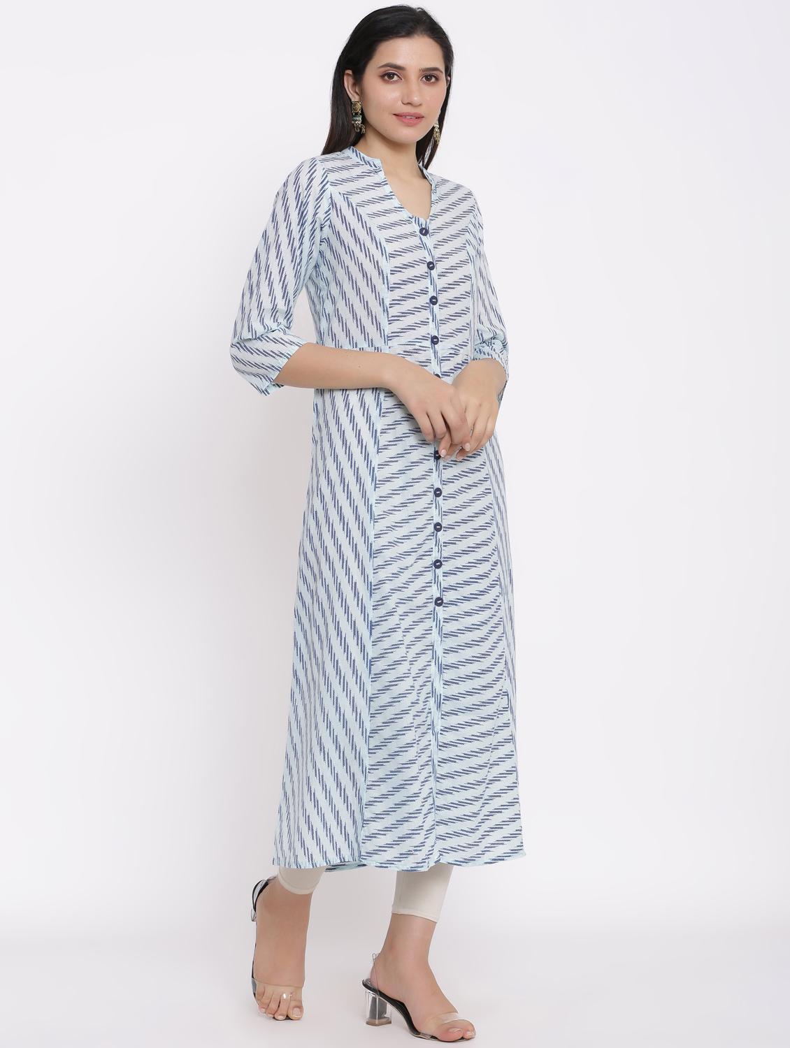 printed a-line kurta - 17717210 - Zoom Image - 2
