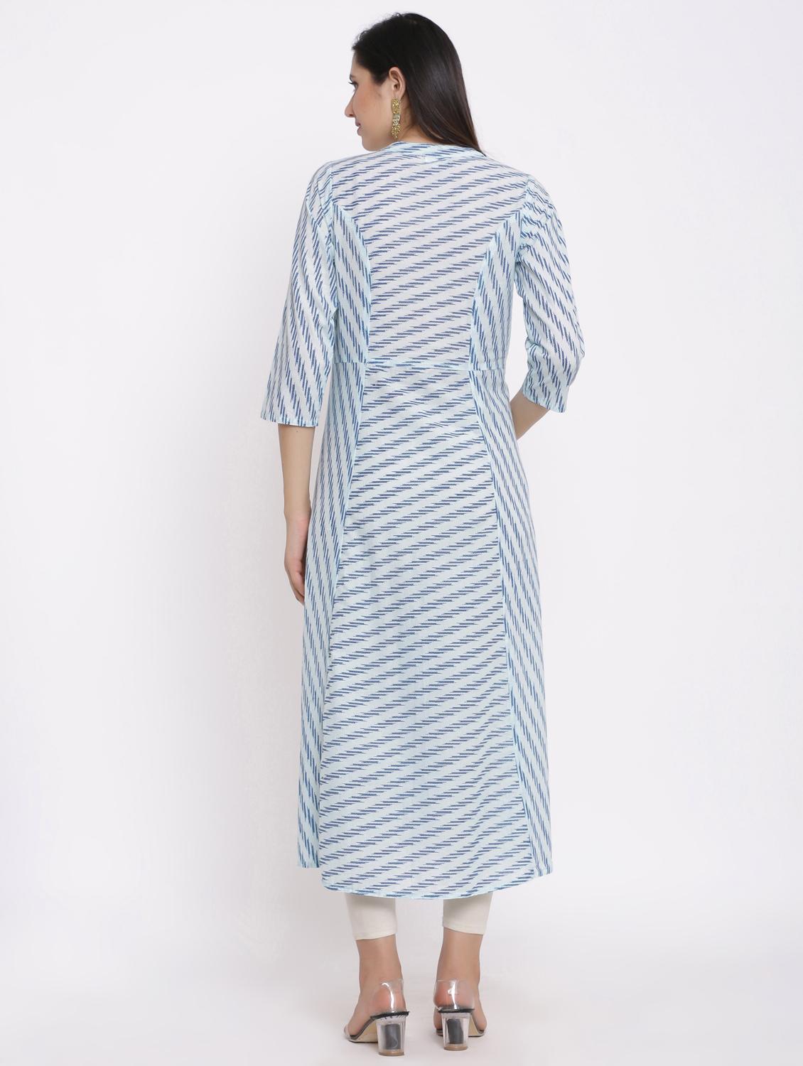 printed a-line kurta - 17717210 - Zoom Image - 3