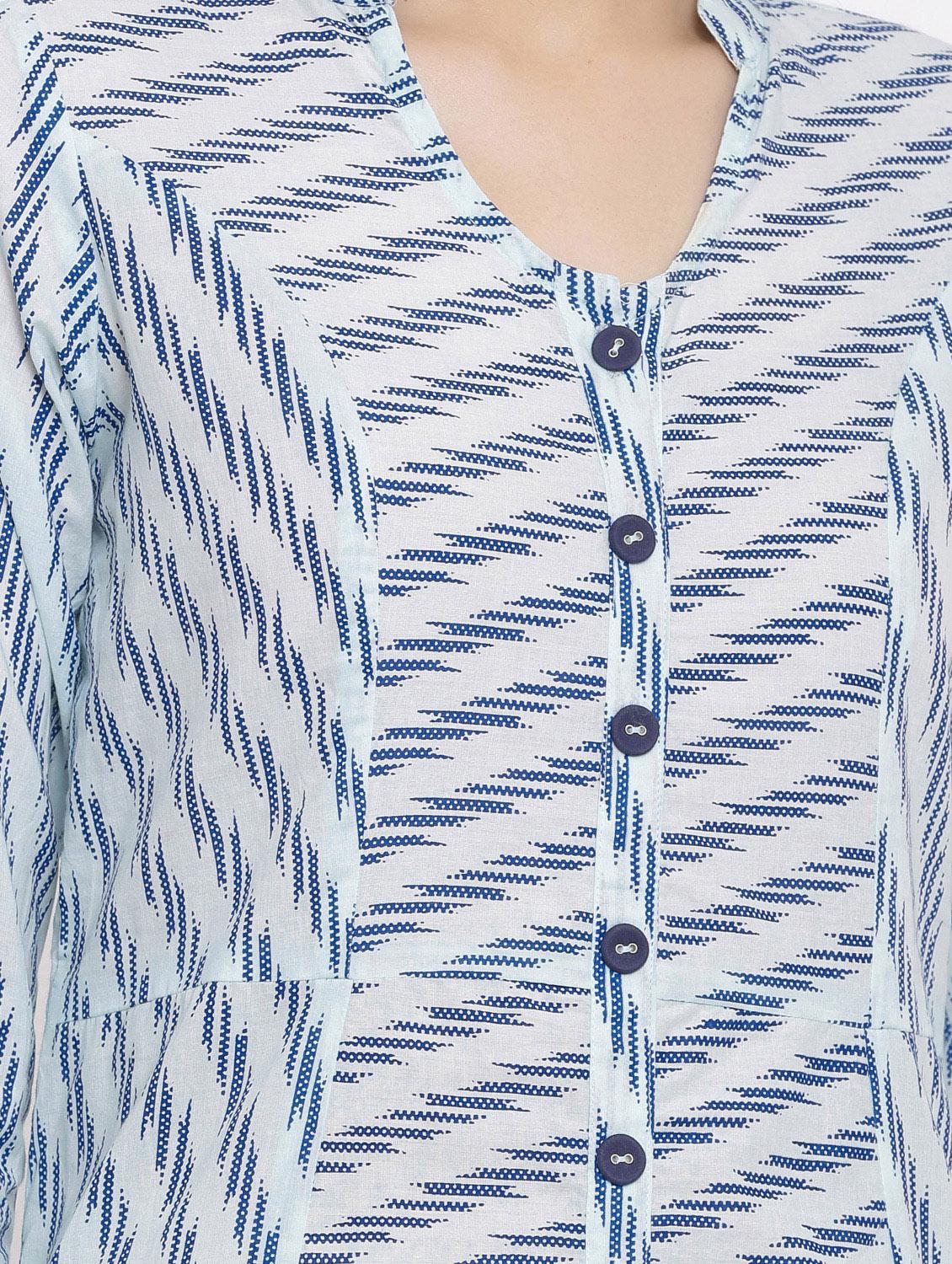 printed a-line kurta - 17717210 - Zoom Image - 4