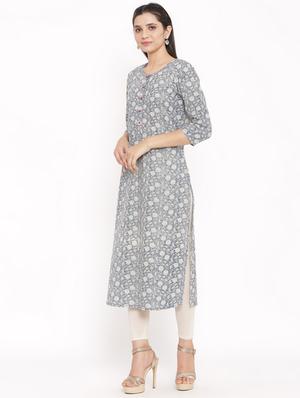 floral straight kurta - 17717214 - Standard Image - 2