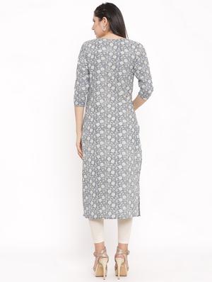 floral straight kurta - 17717214 - Standard Image - 3