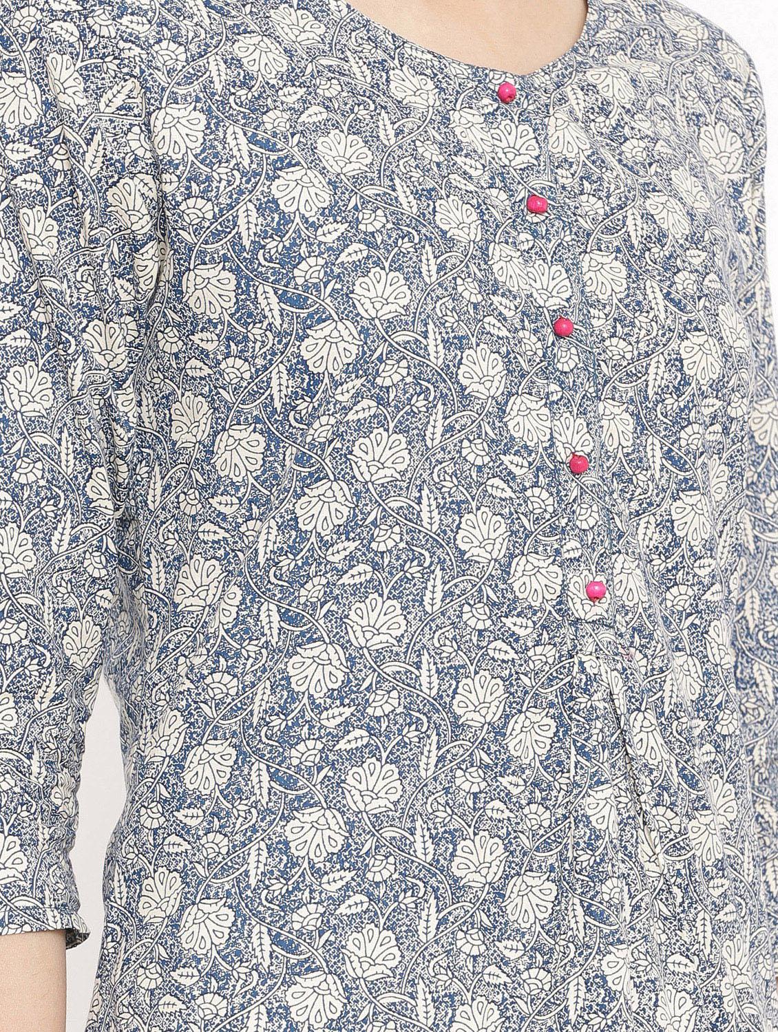 floral straight kurta - 17717214 - Zoom Image - 4