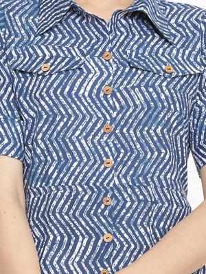 chevron a-line kurta - 17717217 - Standard Image - 4