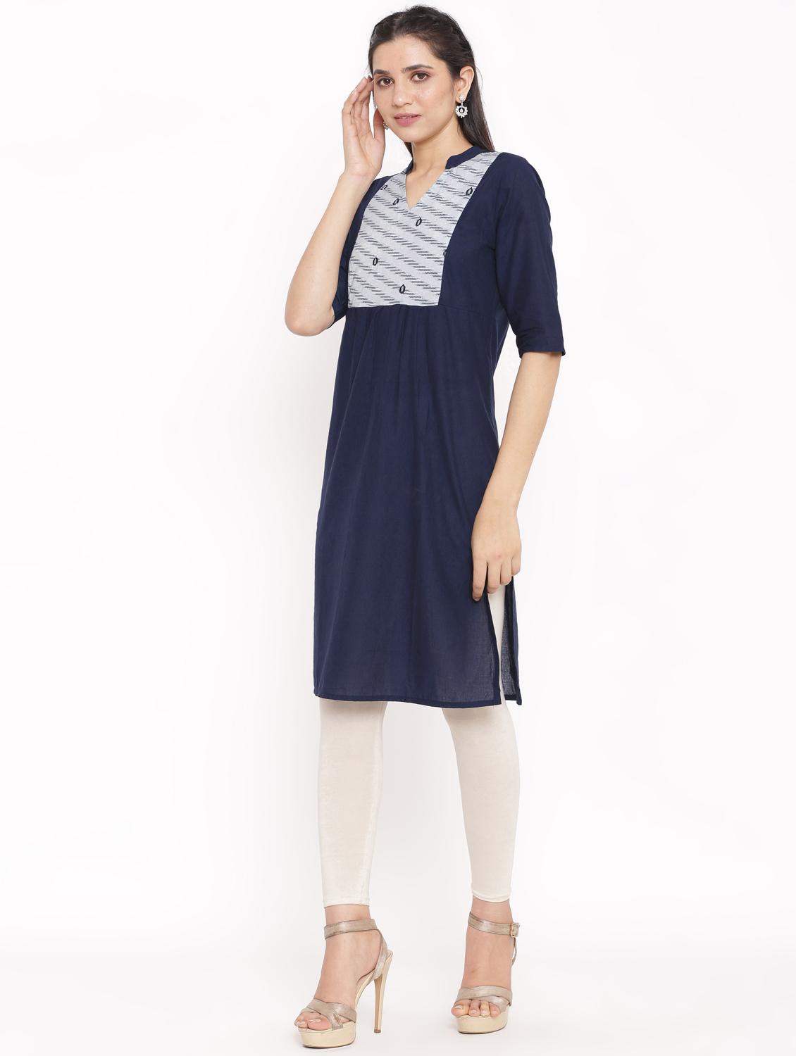 solid straight kurta - 17717221 - Zoom Image - 2