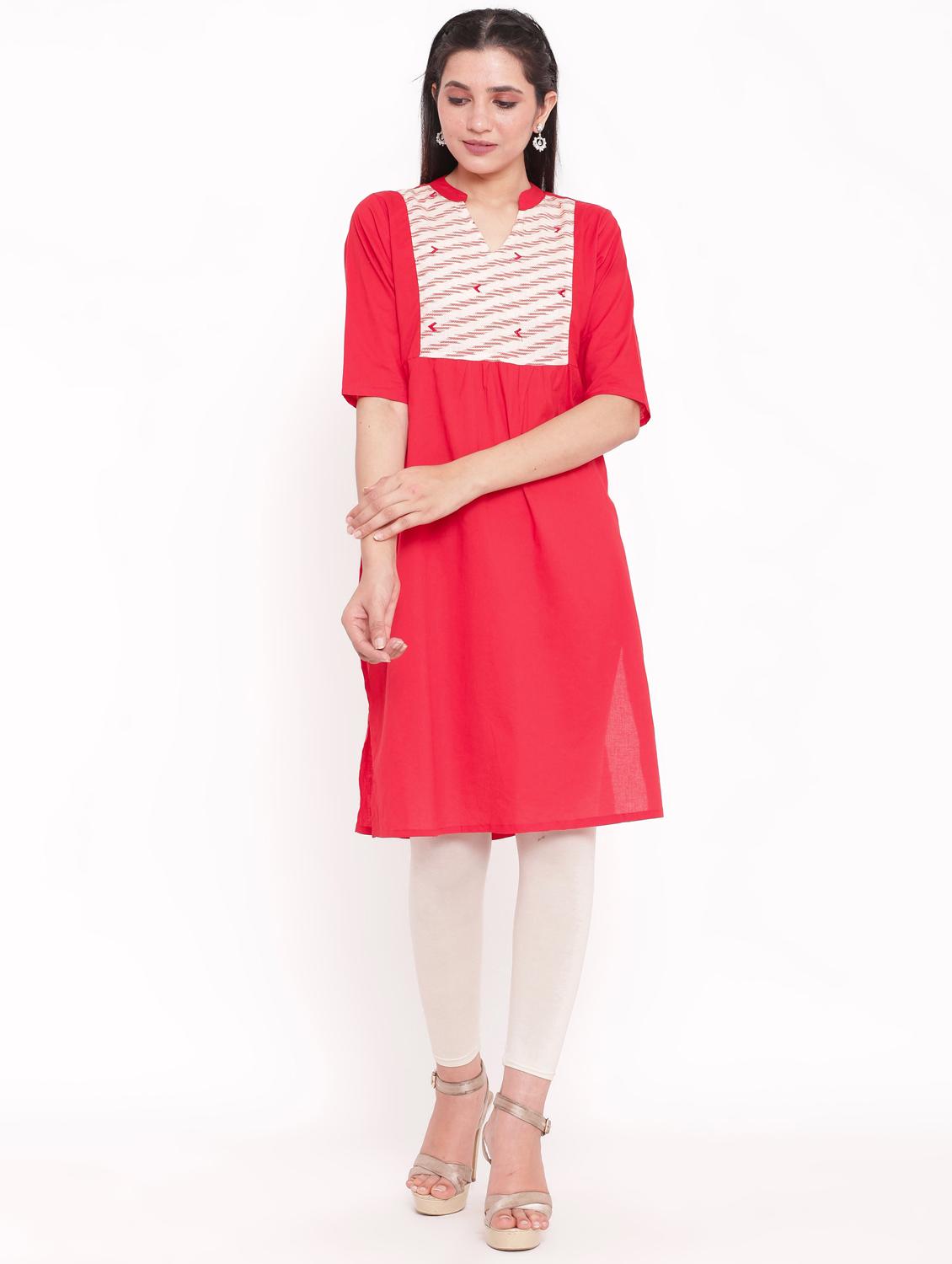solid straight kurta - 17717222 - Zoom Image - 1