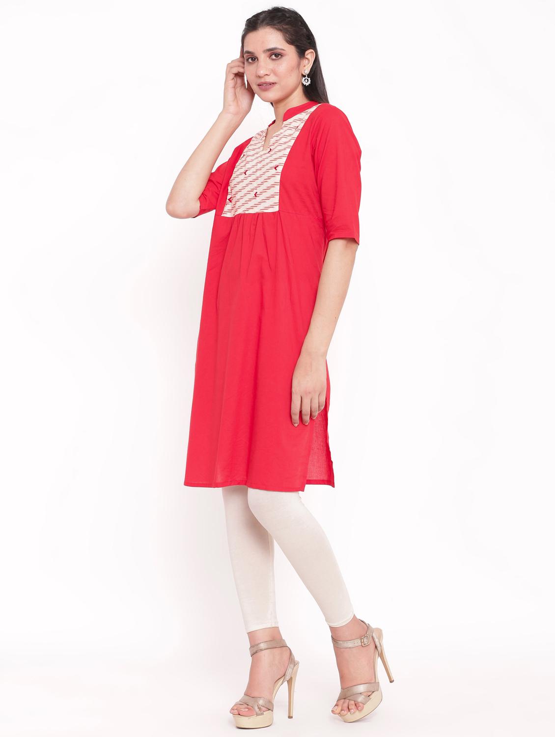solid straight kurta - 17717222 - Zoom Image - 2