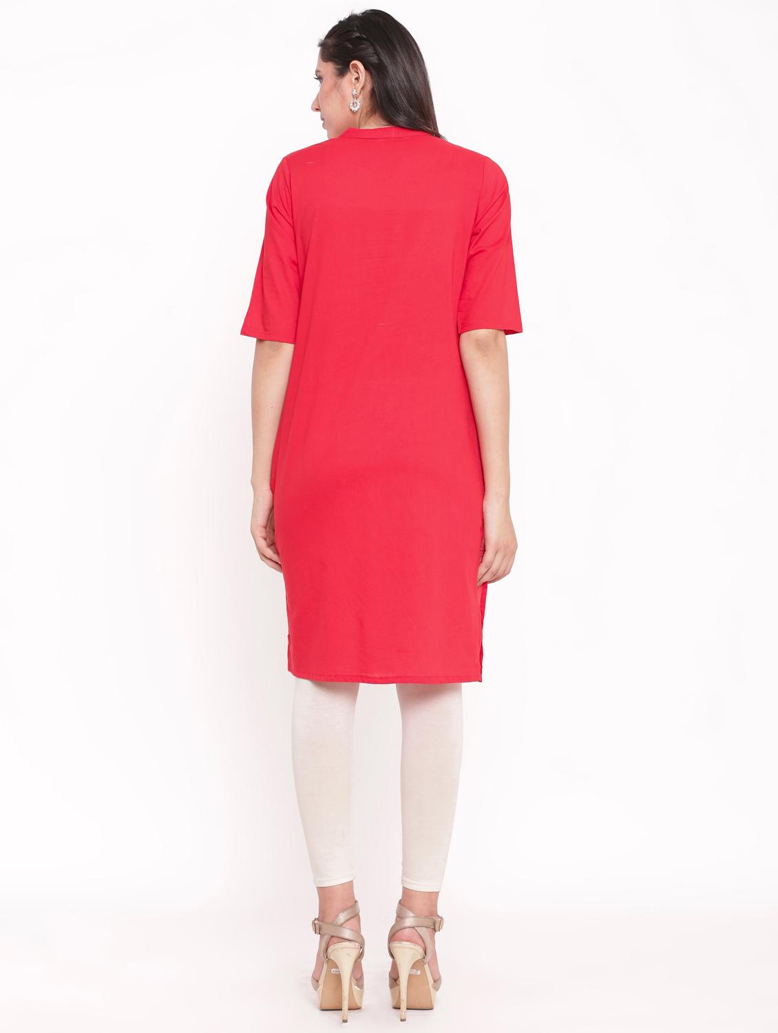solid straight kurta - 17717222 - Zoom Image - 3