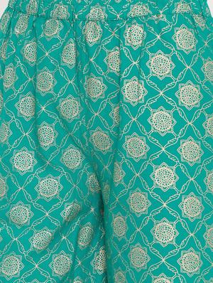 foil print kurta palazzo set - 17717231 - Standard Image - 5