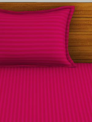 bianca 210tc satin-strie 100% cotton single bedsheet with 1 pillow cover - solid dyed -2pc set- (hilton) abstract-cherry - 17717363 - Standard Image - 4