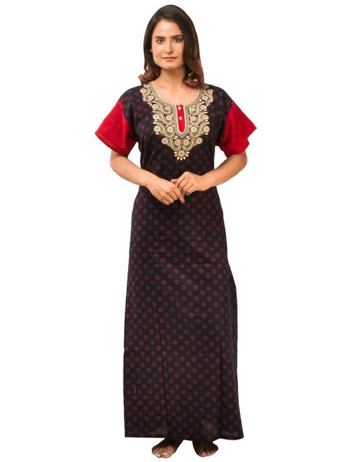 round neck printed nighty - 17718655 - Standard Image - 1