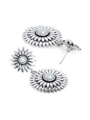 silver brass drop earring - 17718697 - Standard Image - 2