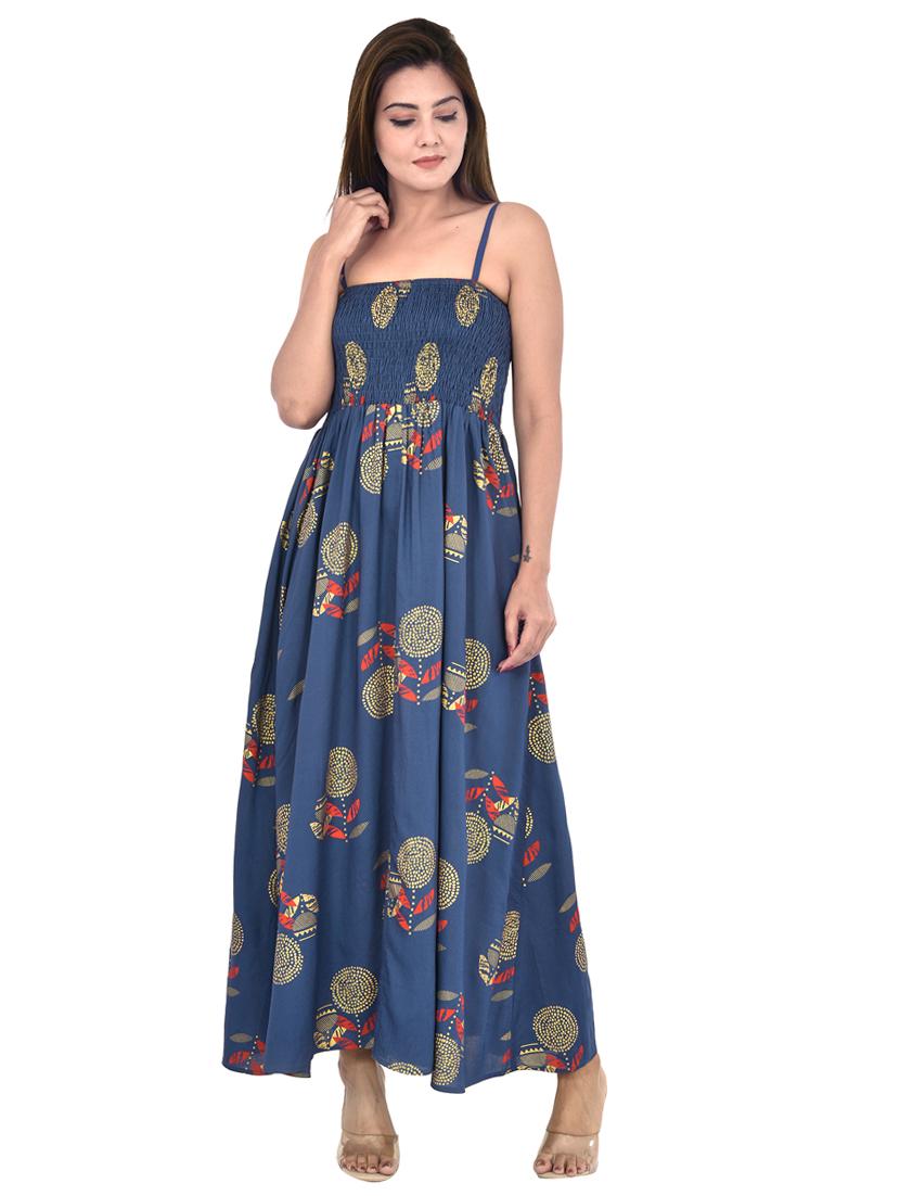 smocked detail floral dress - 17718699 - Zoom Image - 1