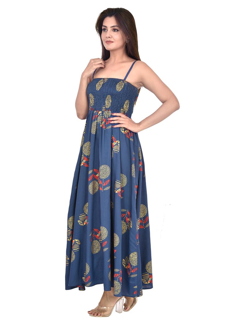 smocked detail floral dress - 17718699 - Zoom Image - 3