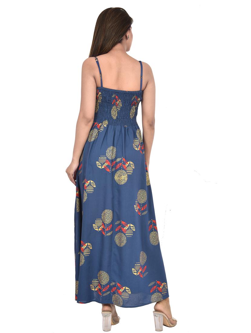 smocked detail floral dress - 17718699 - Zoom Image - 4