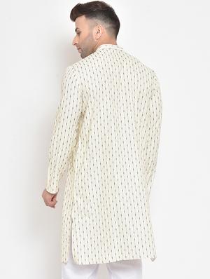 white printed medium length kurta - 17718772 - Standard Image - 3